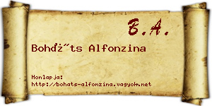 Boháts Alfonzina névjegykártya